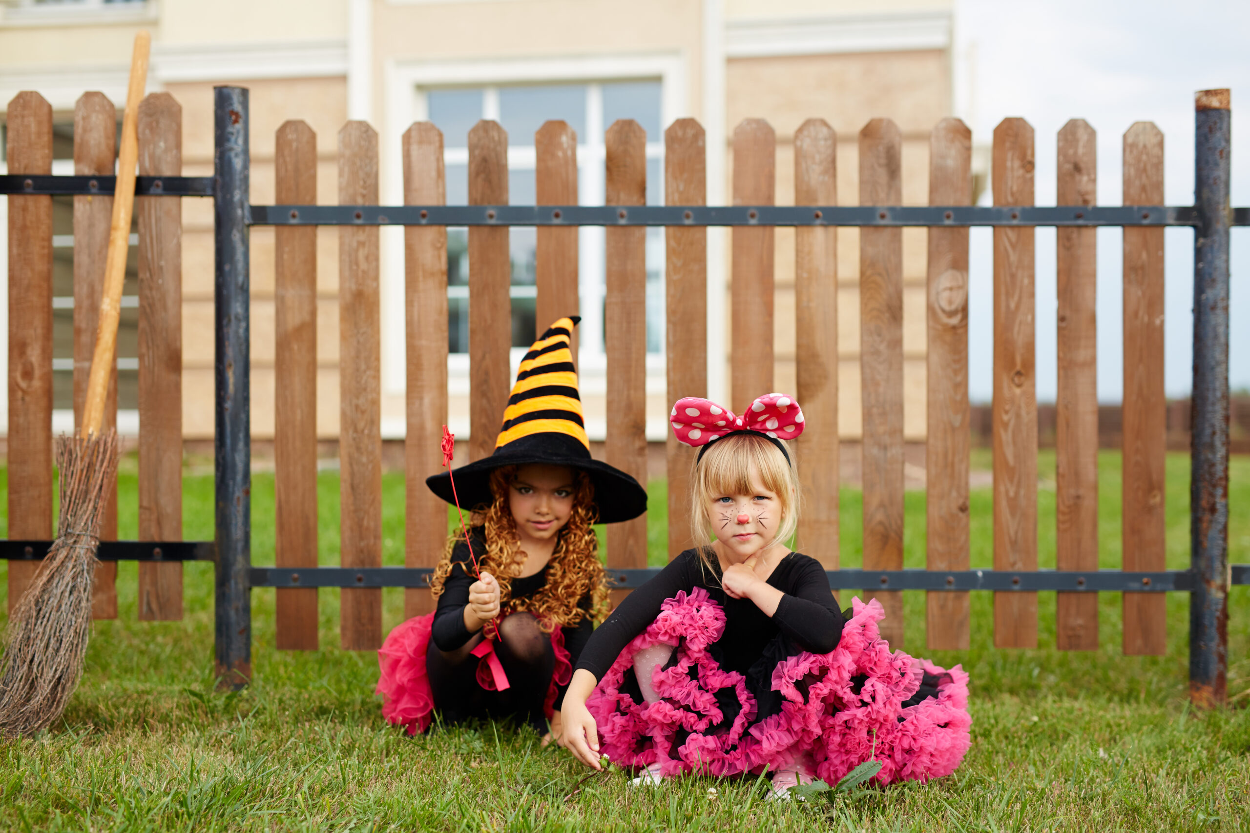 girls by fence